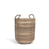 round rattan basket basket with rope handles, medium