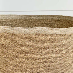 seagrass natural and eggshell basket