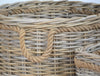 white stripe round basket, large