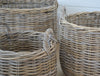 grey round basket, medium