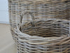 grey round basket, large