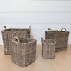 grey washed square rattan baskets
