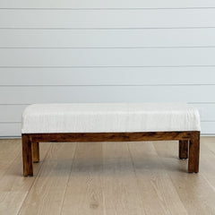 hemp kilim & oak bench 48"