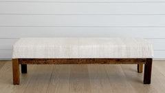 hemp kilim & oak bench 60"