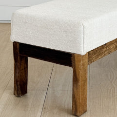 hemp kilim & oak bench 60"