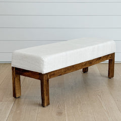 hemp kilim & oak bench 48"