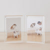 beveled lucite double picture frames