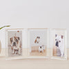 beveled lucite triple picture frames
