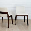 whalebone dining chair, walnut and cream