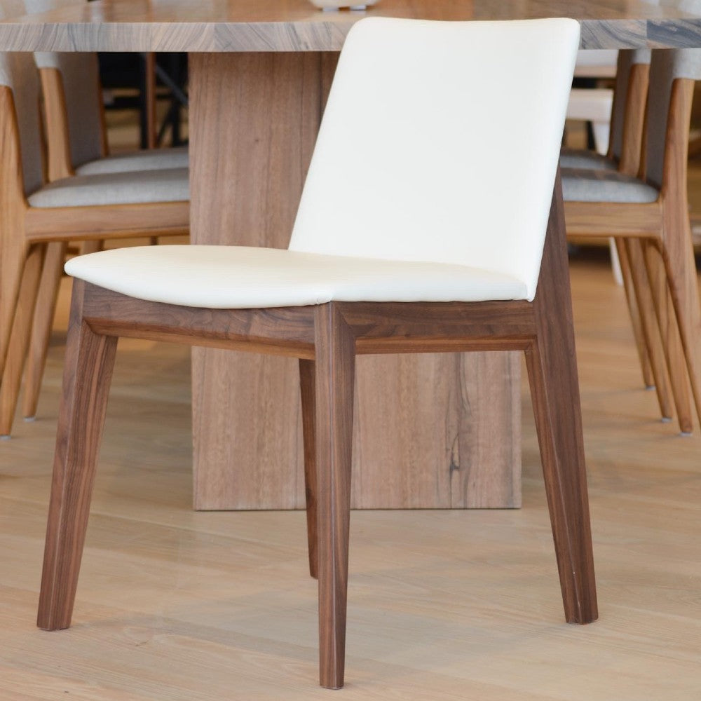 whalebone dining chair, walnut and cream