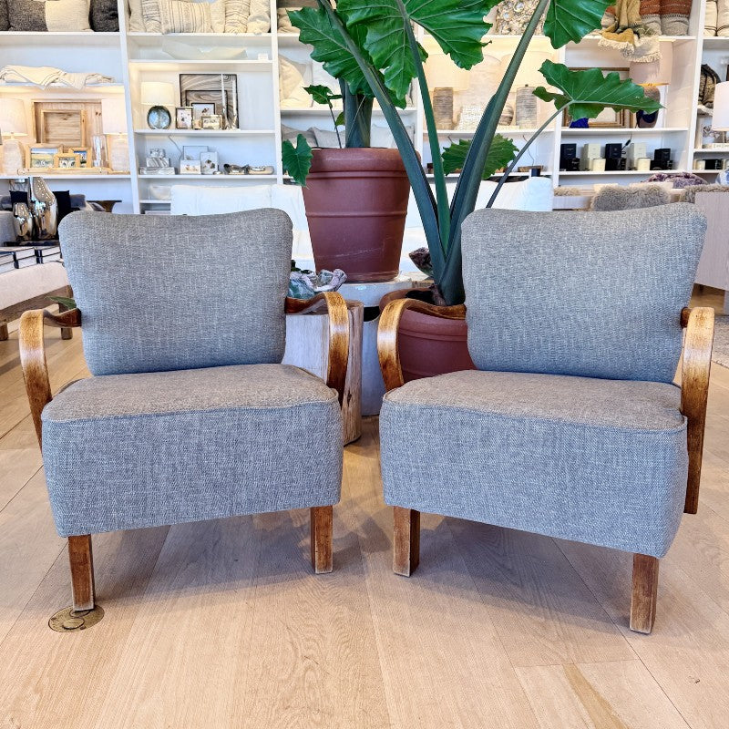 vintage pair of small bentwood armchairs
