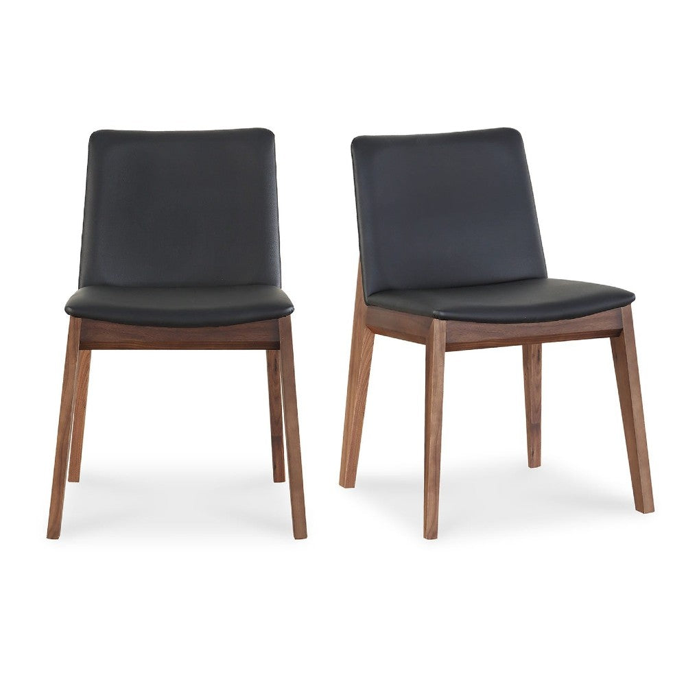 whalebone dining chair, walnut and black
