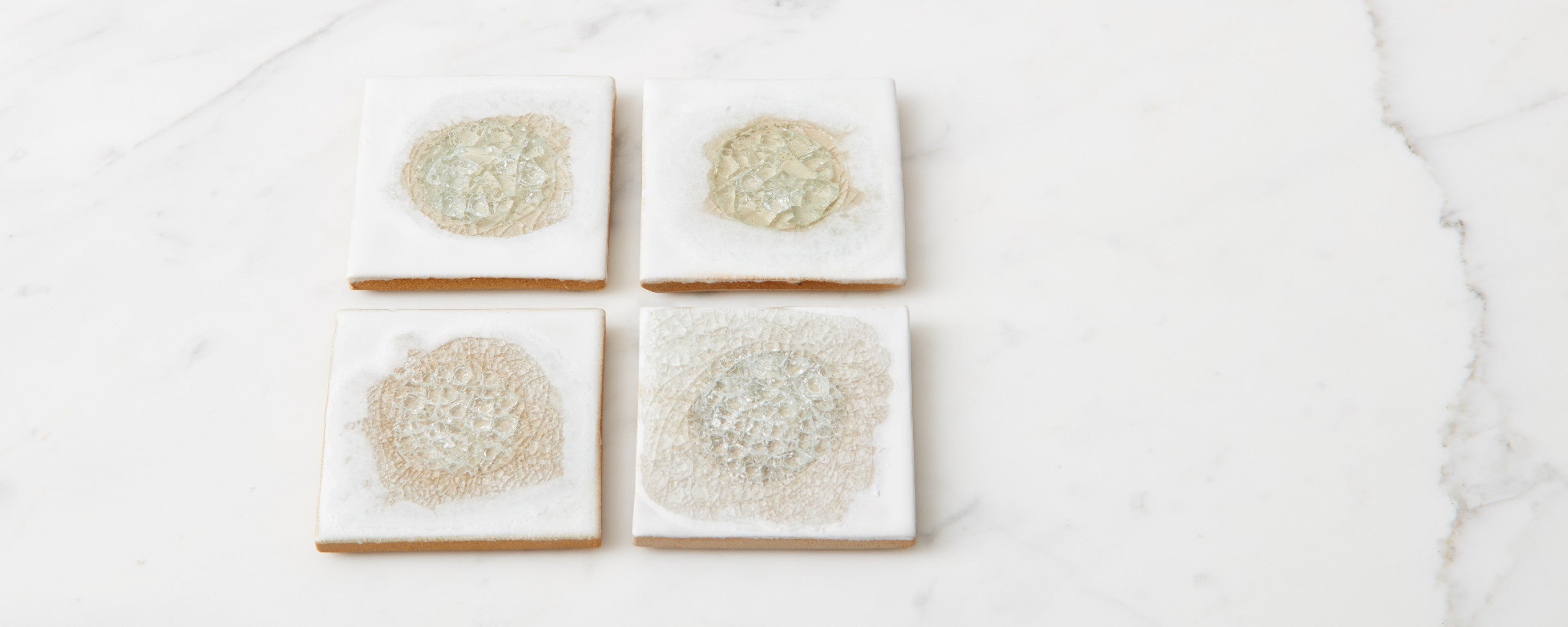 crackle coaster in white