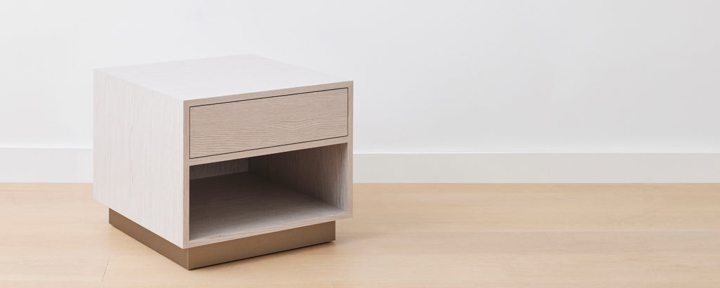 the homenature mercer nightstand in silver oak