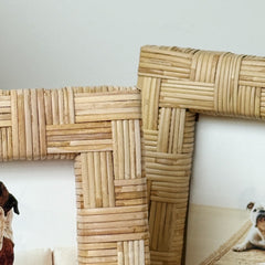 basketweave cane picture frame collection