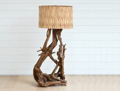 vintage driftwood floor lamp