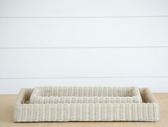 faux wicker tray, large