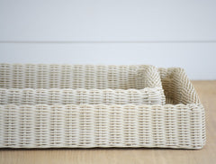 faux wicker tray, large