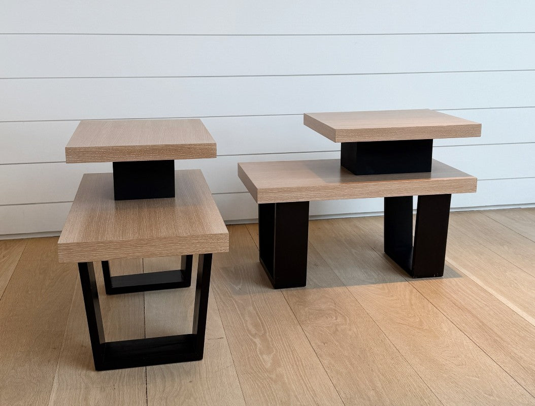 vintage pair of art deco end tables