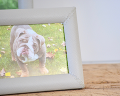 grey leather picture frame collection