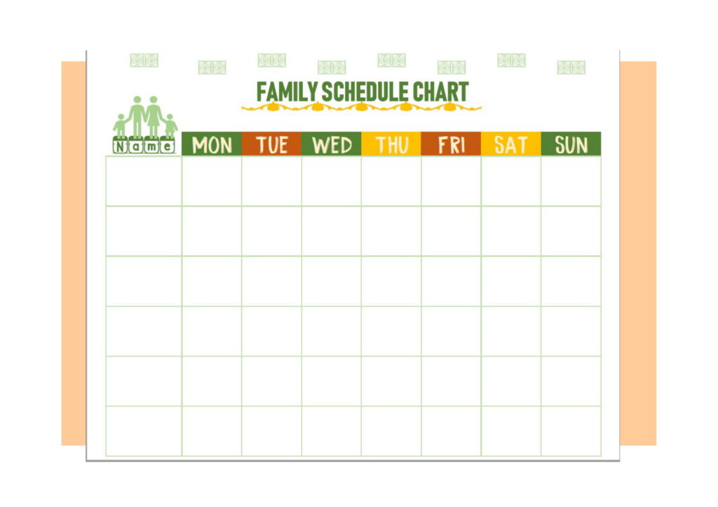 family schedule chart printable download